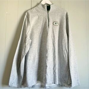 NFL Green Bay Packers 1/2 Zip Pullover Gray Mock Neck